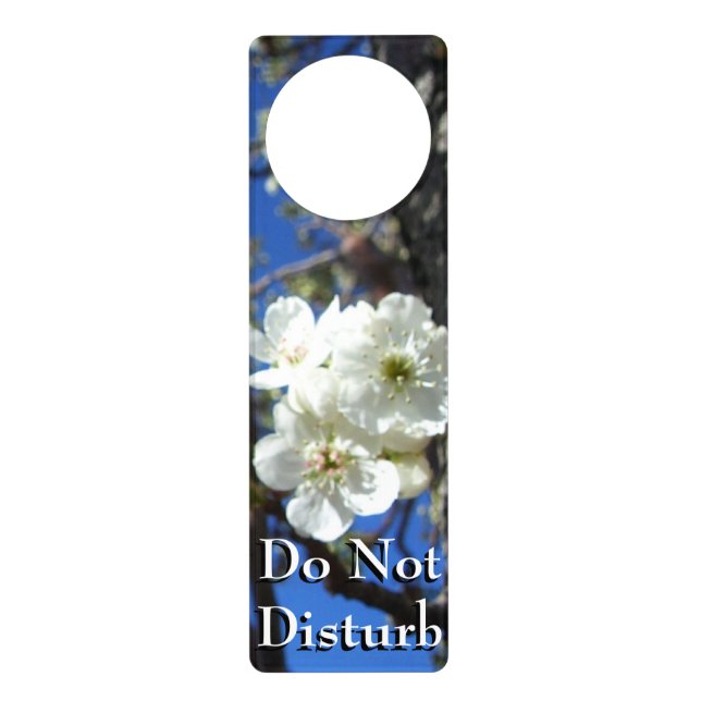 White Blossom Clusters Spring Flowering Pear Tree Door Hanger (Front)