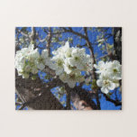 White Blossom Clusters Spring Flowering Pear Tree Jigsaw Puzzle
