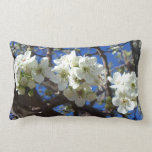 White Blossom Clusters Spring Flowering Pear Tree Lumbar Pillow