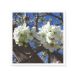 White Blossom Clusters Spring Flowering Pear Tree Paper Napkins