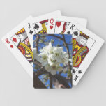 White Blossom Clusters Spring Flowering Pear Tree Poker Cards