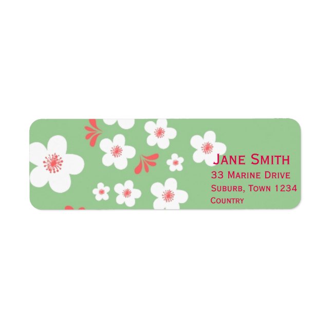 White blossom cute vintage floral label (Front)