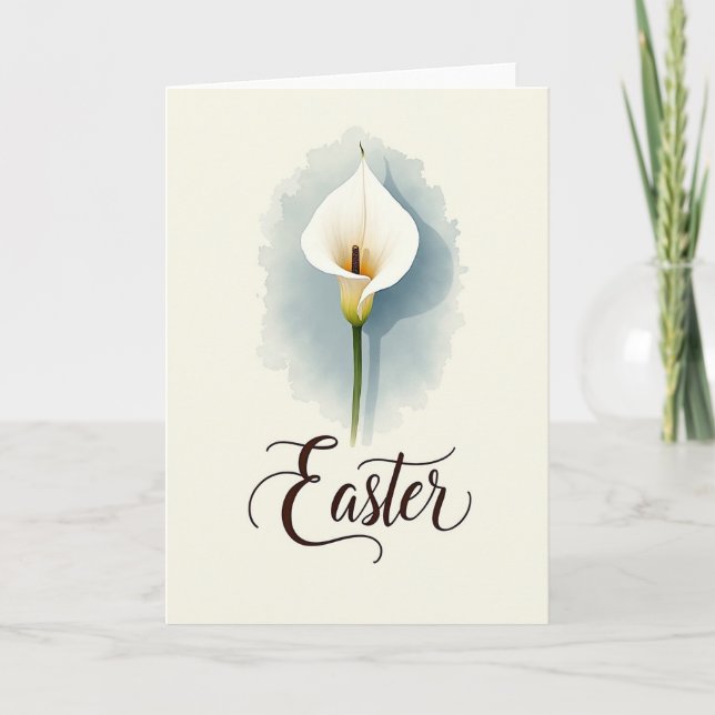 White Blossom Easter Card (Front)