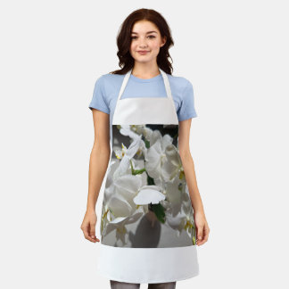 White Blossom Floral Apron