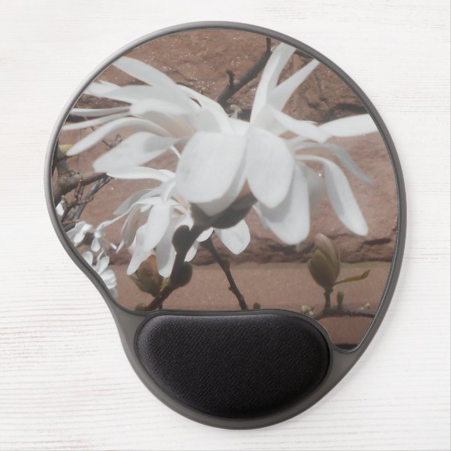 White Blossom Gel Mouse Pad (Front)