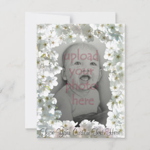 White Blossom Invitations Personalized RSVP Cards