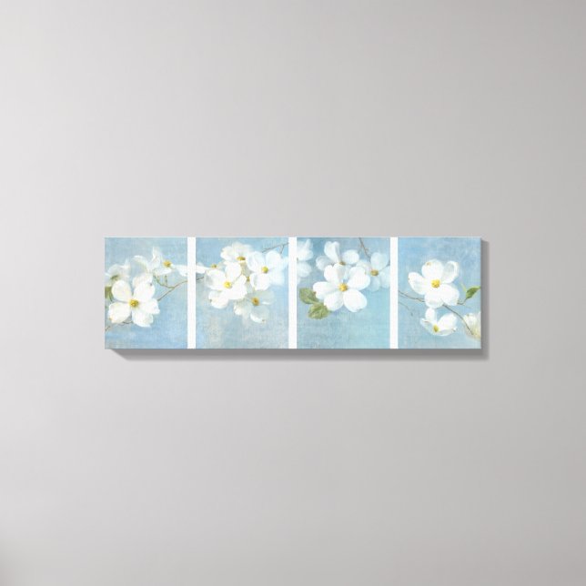 White Blossom Panel Canvas Print (Front)