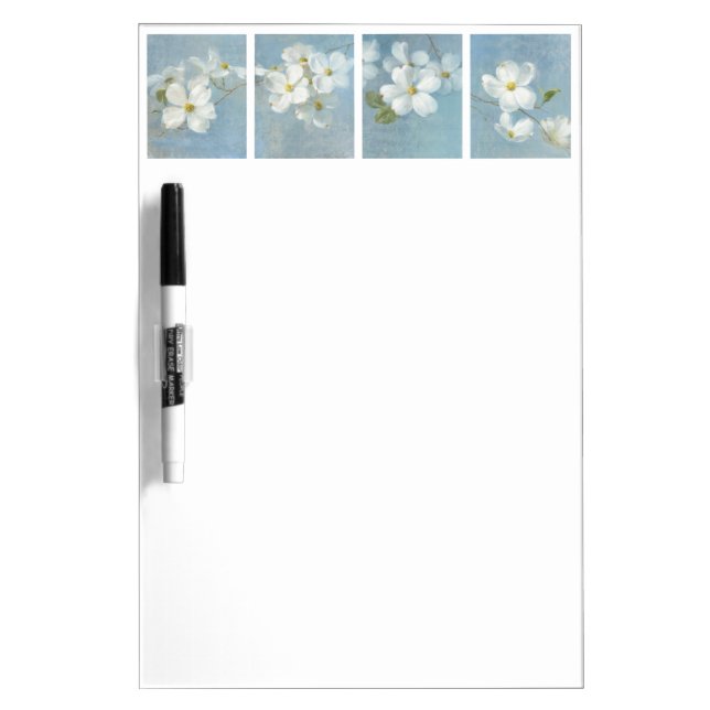White Blossom Panel Dry-Erase Board (Front)