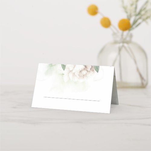White Blossom Vintage Wedding Place Card