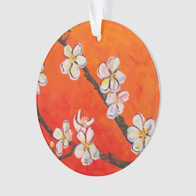 White Blossoming Branch   Ornament (Front)