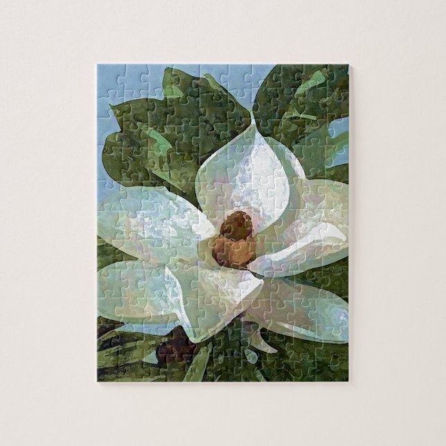 White Blossoming Magnolia Jigsaw Puzzle (Vertical)
