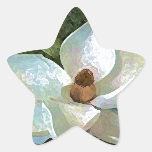 White Blossoming Magnolia Star Sticker