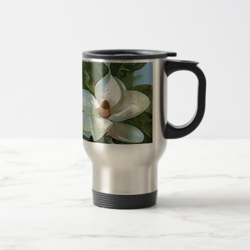 White Blossoming Magnolia Travel Mug