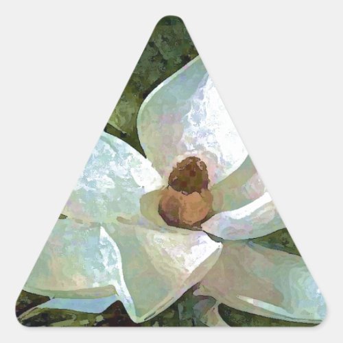 White Blossoming Magnolia Triangle Sticker