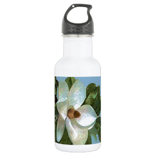 White Blossoming Magnolia Water Bottle