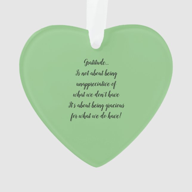 White Blossoms Abstract Gratitude  Ornament (Back)