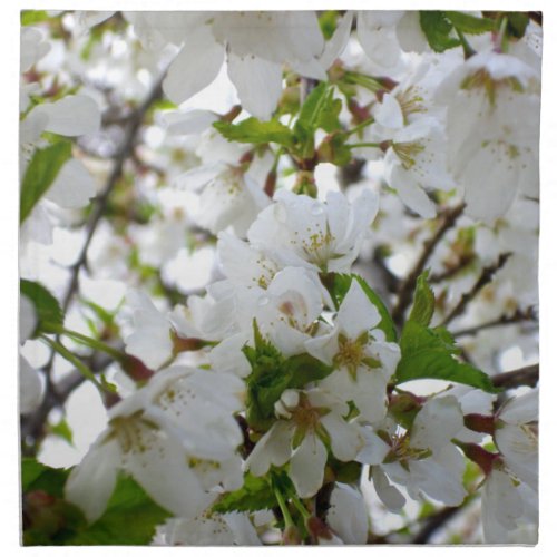 White Blossoms Cloth Napkin