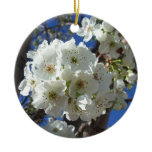 White Blossoms I Ornamental Pear Tree Ceramic Ornament