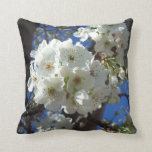 White Blossoms I Ornamental Pear Tree Throw Pillow