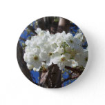 White Blossoms II Spring Flowering Tree Button