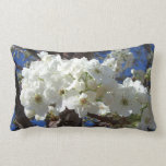 White Blossoms II Spring Flowering Tree Lumbar Pillow