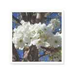 White Blossoms II Spring Flowering Tree Napkins