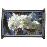 White Blossoms II Spring Flowering Tree Serving Tray