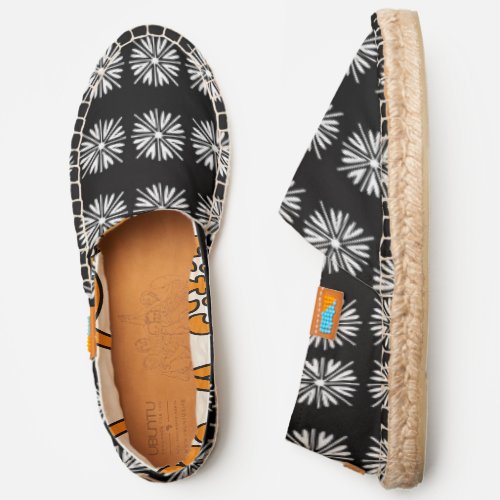 White Blossoms On Black Canvas Slip On Shoes