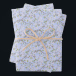 White Blossoms on Blue Wrapping Paper Sheets<br><div class="desc">Beautiful and delicate white cherry blossoms on branches against a sky-blue background creates a lovely set of wrapping paper.  Perfect for any occasion,  from birthdays to weddings.</div>