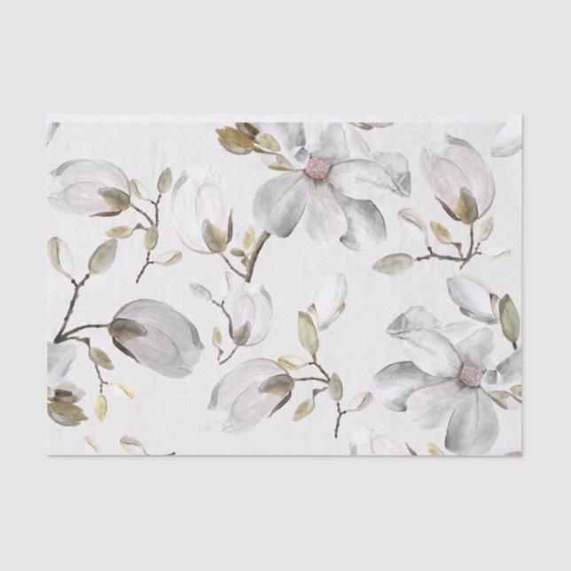 White Blossoms Tissue Paper (Front)