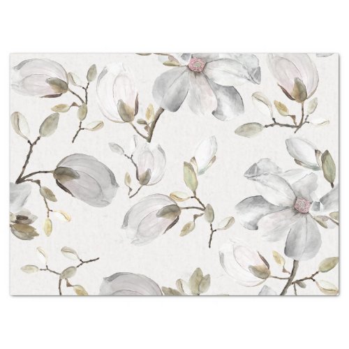 White Blossoms Tissue Paper