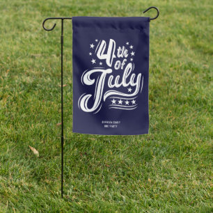 White &Blue 4th of July fireworks BBQ Party Garden Flag