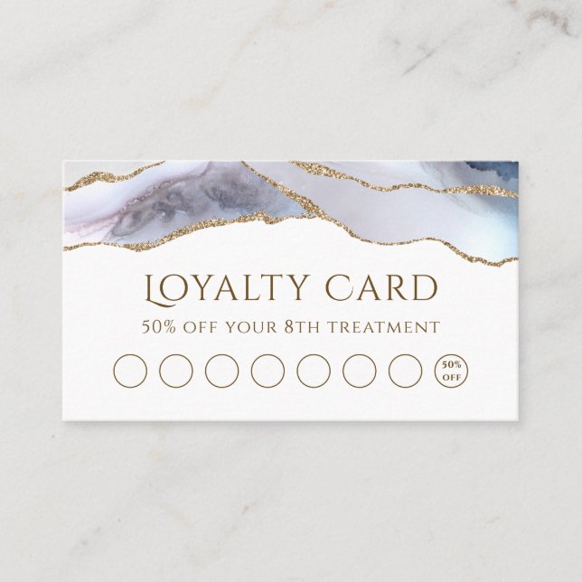 White Blue Agate loyalty card (Front)