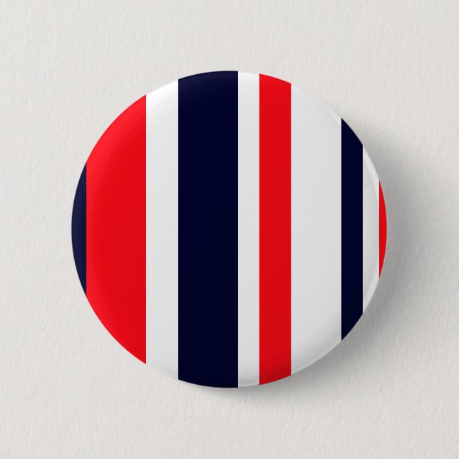 White, Blue And Red Stripes Button (Front)