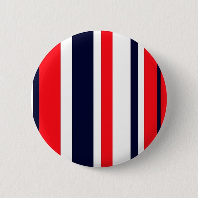 White, Blue And Red Stripes Button (Front)