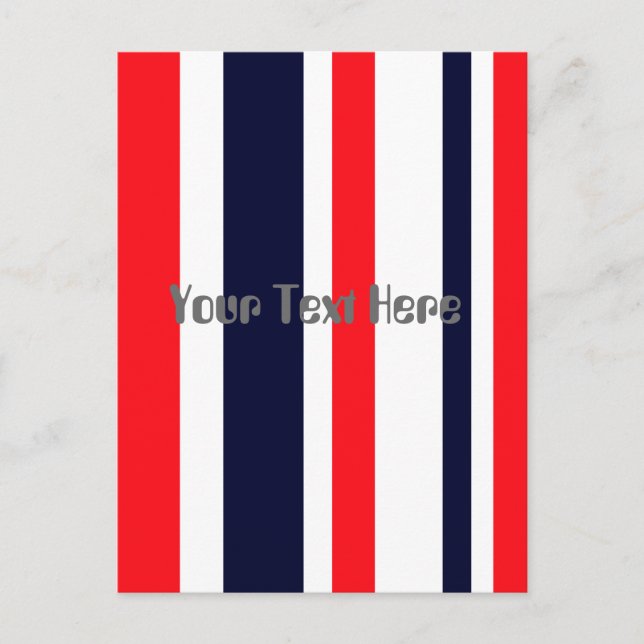 White, Blue And Red Stripes Postcard (Front)
