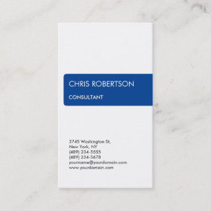 White Blue Attractive Charming Business Card