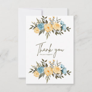 white blue black modern thank you card