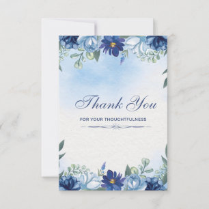 white blue black modern thank you card