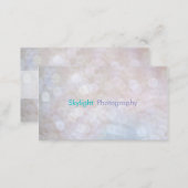 White & Blue Bokeh Photography Business Cards (Front/Back)