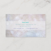 White & Blue Bokeh Photography Business Cards (Back)