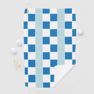 White Blue Checkered Golf Towel
