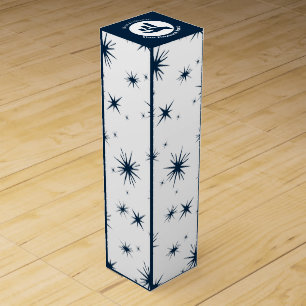 White Blue Christmas Stary Sky Wine Box