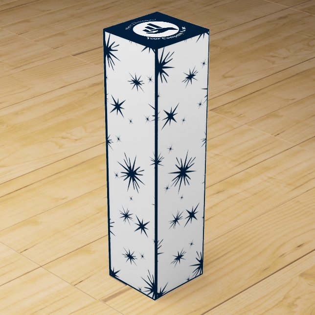 White Blue Christmas Stary Sky Wine Box (Front)