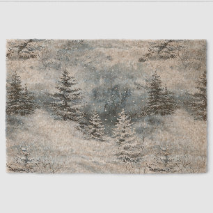White Blue Christmas Trees Winter Snow Fiber Doormat