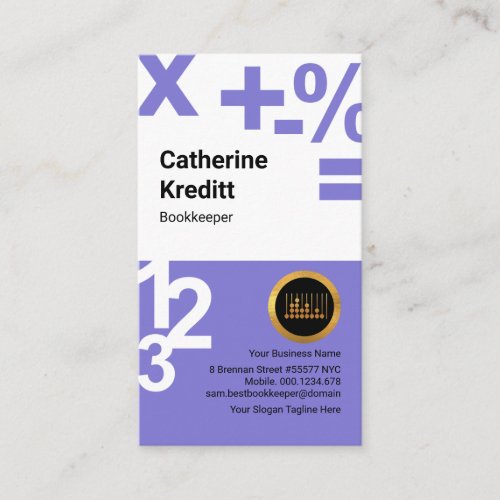 White Blue Columns Financial Numbers Business Card