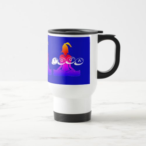 White   Blue Commuter Java Yoga Travel Mug