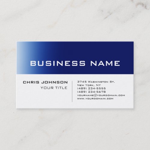 White Blue Contemporary Consultant Business Card