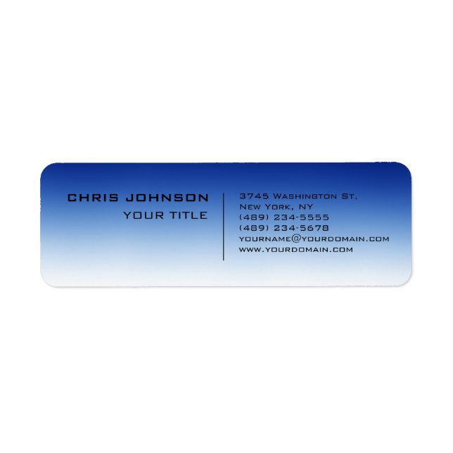 White Blue Contemporary Consultant Label (Front)