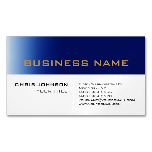 White Blue Contemporary Professional Business Card